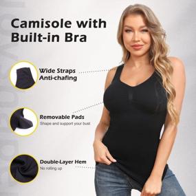 img 3 attached to Ultimate Body Shaping Solution: Shapewear Camisoles With Built-In Bra And Tummy Control Compression For Women