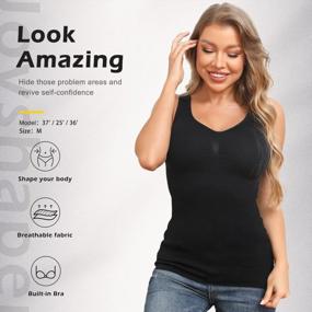 img 2 attached to Ultimate Body Shaping Solution: Shapewear Camisoles With Built-In Bra And Tummy Control Compression For Women
