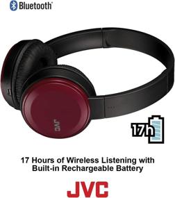 img 3 attached to JVC Red Wireless Lightweight Flat Foldable On 🎧 Ear Bluetooth Headphones with Mic - The Ultimate Audio Companion
