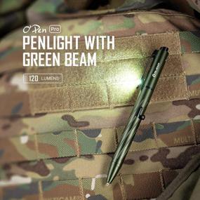 img 3 attached to Rechargeable EDC Flashlight With Writing Pen - OLIGHT Open Pro 120 Lumens LED Pen Light With Green Beam For Work, Adventure, And Business Gift - OD Green