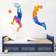 woyinis dunking basketball player watercolor wall stickers logo