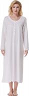women's 100% cotton knit nightgowns by keyocean - soft, comfy & long-sleeve sleepwear gown for mom! logo