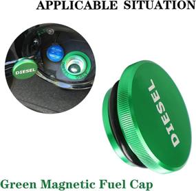 img 2 attached to 🔋 Premium Magnetic Aluminum Fuel Cap for Dodge Ram 1500-3500 Pick-up Truck (2013-2019) - Green