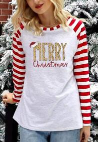 img 2 attached to Spread Cheer In Style With Our Women'S Merry Christmas Santa Hat Blouse Tee!