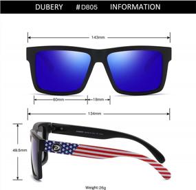 img 1 attached to DUBERY D805 Polarized Sunglasses - Classic Square Style For Men And Women With UV400 Protection Against Sun Rays