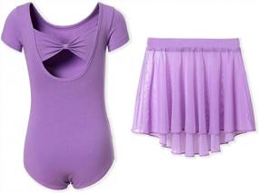 img 4 attached to Girls Ballet Leotards With A Removable Skirt And Hollow Back Dance Dress Combo By DIPUG For Toddlers
