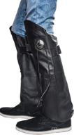 windproof half chaps with zipper & velcro closure - adjustable concho, fringes, and 🐎 lined leg warmers for horse riders and bikers - xs-s, suitable for women & men логотип