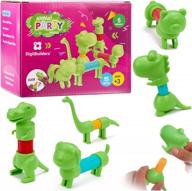 15-piece magnetic animal puzzle set for toddlers - mix & match jungle animals building toy with 3d heads and fidgets - ideal for ages 3-6 - green brainspark party heads logo