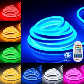 img 4 attached to 50Ft LED Neon Rope Lights Outdoor - IP67 Waterproof, ETL Certified, 100Ft Max Linkable For Bedroom & Commercial Building Decorations