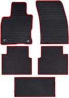 🚗 custom fit megiteller car floor mats for ford escape 2019-2022 | odorless & washable rubber (all weather) floor liners set | heavy duty | christmas red логотип