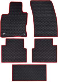 img 4 attached to 🚗 Custom Fit Megiteller Car Floor Mats for Ford Escape 2019-2022 | Odorless & Washable Rubber (All Weather) Floor Liners Set | Heavy Duty | Christmas Red