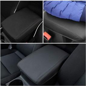 img 1 attached to 🐶 Enhance Your Mazda CX5 with INTGET Car Center Console Armrest Cover: Dog Seat Protector & Arm Box Lid Shield in Black