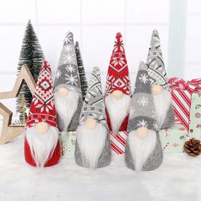 img 4 attached to Set Of 6 Swedish Santa Gnome Tomte Christmas Decorations, Xmas Holiday Gifts For Birthday - GMOEGEFT