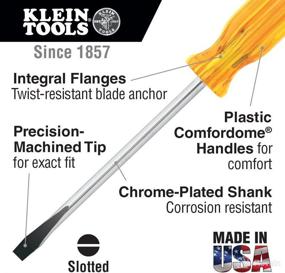 img 1 attached to Klein Tools A316-4 3/16-Inch Flat Head Cabinet Tip Screwdriver – 4-Inch Round Shank, Comfordome Handle