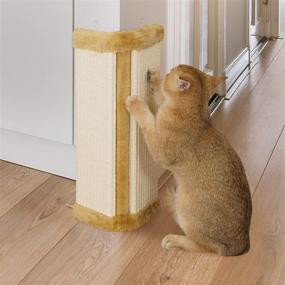 img 4 attached to 🐈 Lahas Cat Wall Corner Scratcher: Protect Furniture, Delight Kittens with Sisal Cat Scratching Pad Wall Mounted for Indoor Cats