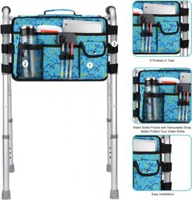 img 2 attached to Folding Walker Accessories Bag For Seniors By Supregear - Large Capacity Waterproof Tote With Cup Holder, 9 Pockets And Double-Sided Walker Basket Caddy