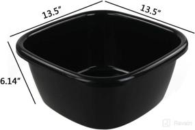 img 3 attached to 🔴 Dehouse 16 Quart Wash Basin: 3 Pack of Black Plastic Dish Pans for Ultimate Convenience