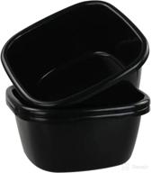 🔴 dehouse 16 quart wash basin: 3 pack of black plastic dish pans for ultimate convenience logo