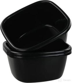 img 4 attached to 🔴 Dehouse 16 Quart Wash Basin: 3 Pack of Black Plastic Dish Pans for Ultimate Convenience