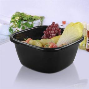 img 1 attached to 🔴 Dehouse 16 Quart Wash Basin: 3 Pack of Black Plastic Dish Pans for Ultimate Convenience