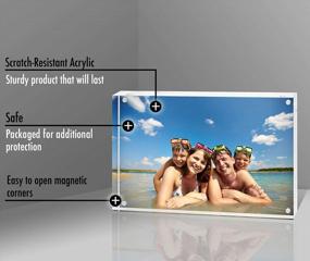 img 1 attached to Display Your Memories With Ease: Americanflat 3.5X5 Scratch Resistant Acrylic Picture Frame With Magnetic Corners And Freestanding Design