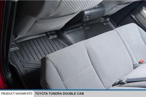 img 1 attached to 🌟 High-Quality MAXLINER Floor Mats for 2012-2013 Toyota Tundra Double Cab - 2 Row Liner Set in Sleek Black