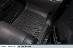 img 2 attached to 🌟 High-Quality MAXLINER Floor Mats for 2012-2013 Toyota Tundra Double Cab - 2 Row Liner Set in Sleek Black