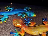 img 1 attached to 2-Piece Metal Gecko Outdoor Wall Decor - 15.2 Inches, Garden Art Hanging Glass Decoration For Patio Or Fence review by Monica Williams