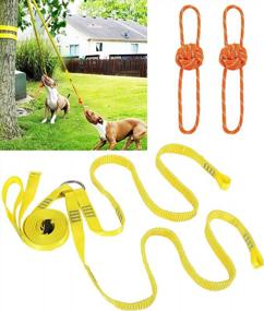 img 4 attached to Interactive Tug-Of-War Dog Toy For Medium To Large Dogs - XiaZ Bungee Tug With 2 Ropes For Solo Play!