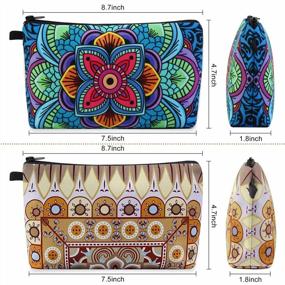 img 1 attached to Portable And Stylish 2 Pack Cosmetic Bags Set - Perfect For On-The-Go Women