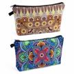 portable and stylish 2 pack cosmetic bags set - perfect for on-the-go women logo