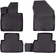 🚗 custom 3d front & 2nd row seat liner set for 5 passenger hyundai santa fe (2019-2022) - black floor mats logo