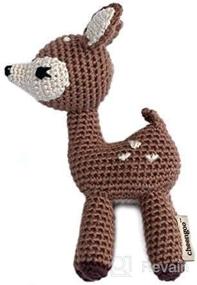 img 1 attached to 🦌 Cheengoo Organic Baby Rattle - Adorable Hand-Crocheted Bamboo Deer Fawn: A Sustainable Toy for Your Little One