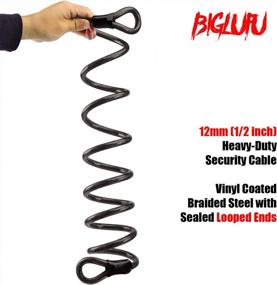 img 1 attached to Secure Your Bike With BIGLUFU 4Ft/120Cm Long Braided Steel Flex Locks Cables, 12Mm Thick Heavy Duty Vinyl Coated And Flexible Steel Cable With Loop End