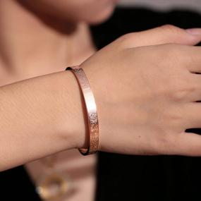 img 1 attached to Qitian Allah Gold Bangles Bracelets: Islamic Jewelry Gifts For Women & Men - Ayatul Kursi Arabic Cuff Bracelet Perfect For Eid Ramadan Gifts