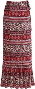 img 3 attached to Bohemian Asymmetric Printed DuLu Women's Skirts for Fashionable Women's Clothing