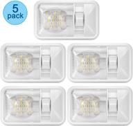 pack of 5 kohree 12v led rv ceiling dome lights - 320lm rv interior lighting for trailer camper with switch, single dome in natural white (4000-4500k) logo