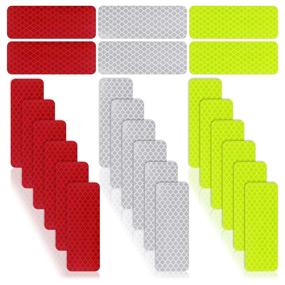 img 4 attached to 🚗 24-Pack Safety Reflective Stickers by Abeillo - Stick-on Car Reflector Sticker Set, Waterproof Reflective Tape Stickers for Vehicles, Bicycles, Motorcycles - 1.18 x 3.25 Inch