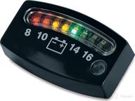 🏍️ kuryakyn 4218 motorcycle accent lighting accessory: universal fit led battery gauge indicator with 12v application, black logo
