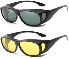 img 3 attached to Anti-glare sunglasses for drivers HD Vision (2 pieces) set