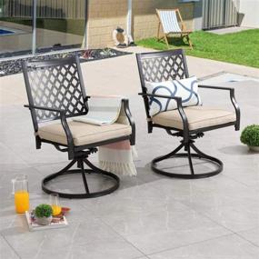 img 4 attached to 2-Piece Swivel Patio Chair Set With Metal Frame For Garden, Backyard, And Club Outdoor Dining - PatioFestival Bistro Furniture