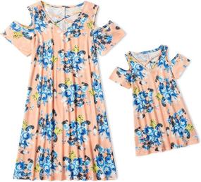 img 4 attached to 👗 Yaffi: Stylish Sleeve Printed Matching Dresses for Mother & Daughter