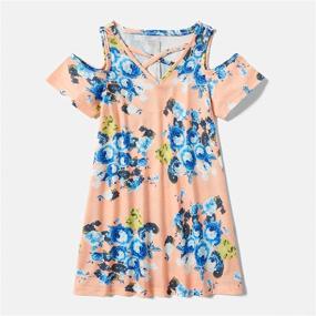 img 2 attached to 👗 Yaffi: Stylish Sleeve Printed Matching Dresses for Mother & Daughter