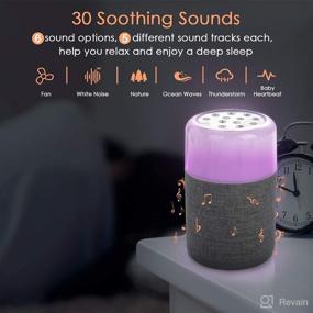 img 3 attached to Ultimate Portable White Noise Machine: Soothing Sounds, Night Light, Timer, and More!