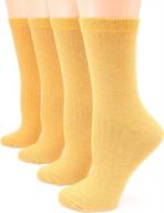 comfort meets style: mirmaru's 4 pairs of lightweight, soft, and ribbed cotton crew socks for women logo