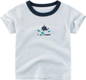 img 3 attached to Kivors Excavator Boys' Short Sleeve Crewneck T Shirts: Trendy Tops, Tees & Shirts for Kids