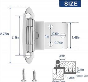 img 2 attached to HOSOM Satin Nickel Inset Cabinet Hinges, 50 Pcs (25 Pairs), 3/8 Inch Self Closing Hinge For Face Frame Kitchen Cabinet, Durable Screws & Bumper Pads, Easy To Install