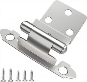 img 4 attached to HOSOM Satin Nickel Inset Cabinet Hinges, 50 Pcs (25 Pairs), 3/8 Inch Self Closing Hinge For Face Frame Kitchen Cabinet, Durable Screws & Bumper Pads, Easy To Install