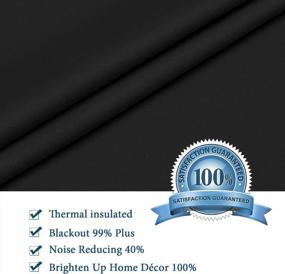 img 1 attached to H.VERSAILTEX Jet Black Adjustable Tie Up Shade/Blackout Curtain With Rod Pocket Top For Bathroom Windows - 42"W X 63"L Set Of 1