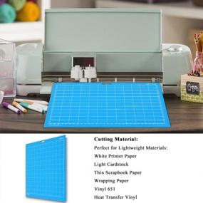 img 1 attached to 🔪 Flymmy 12x12 Cricut Cutting Mats Variety Pack for Explore Air 2/Air/One/Maker with 5PCS Blades - StandardGrip/LightGrip Adhesive Sticky Green Blue Cricket Mats - 3 Pack